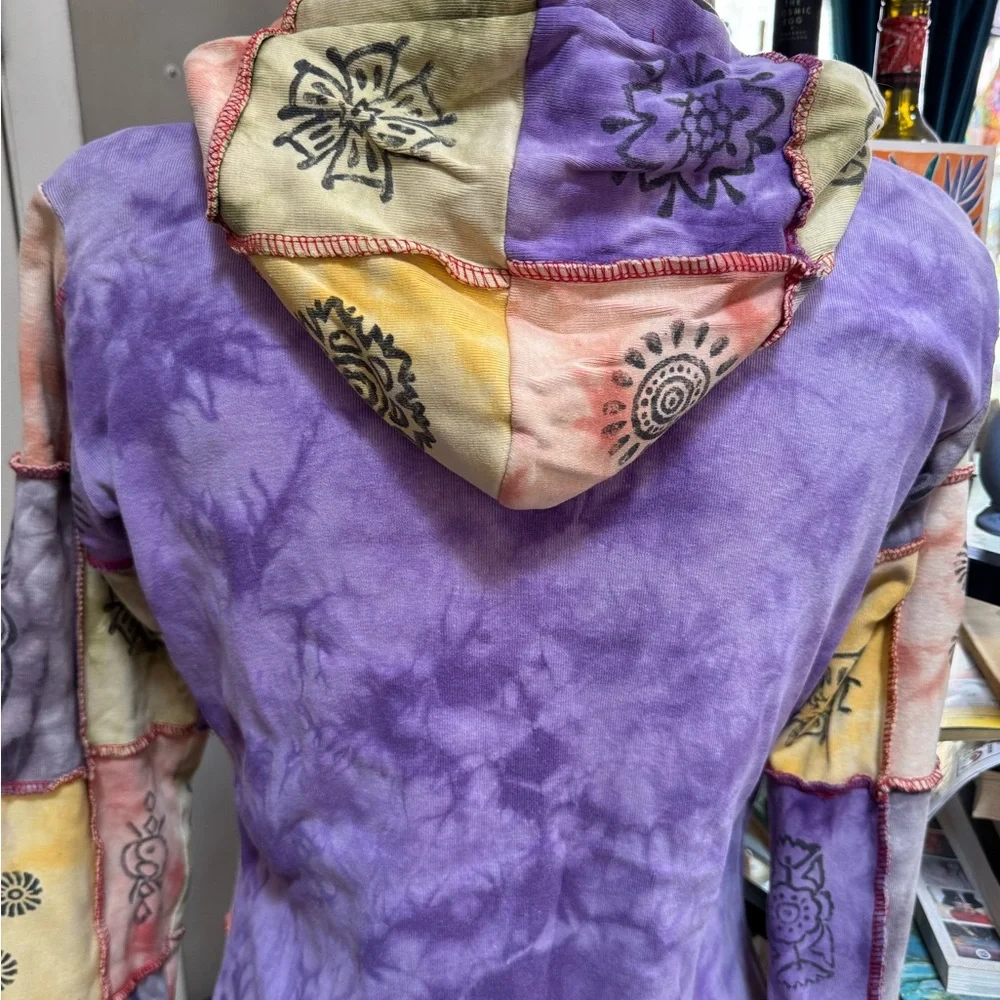 Multi-colored Patchwork Zip-Up Jacket - Picture 7 of 9